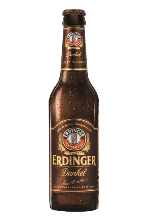 erdinger drunkel beer bottle