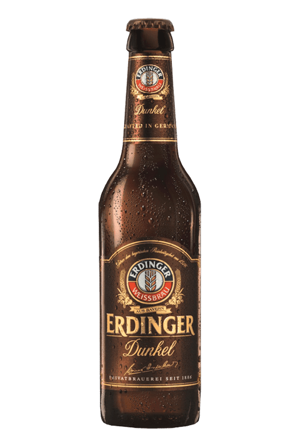 erdinger drunkel beer bottle