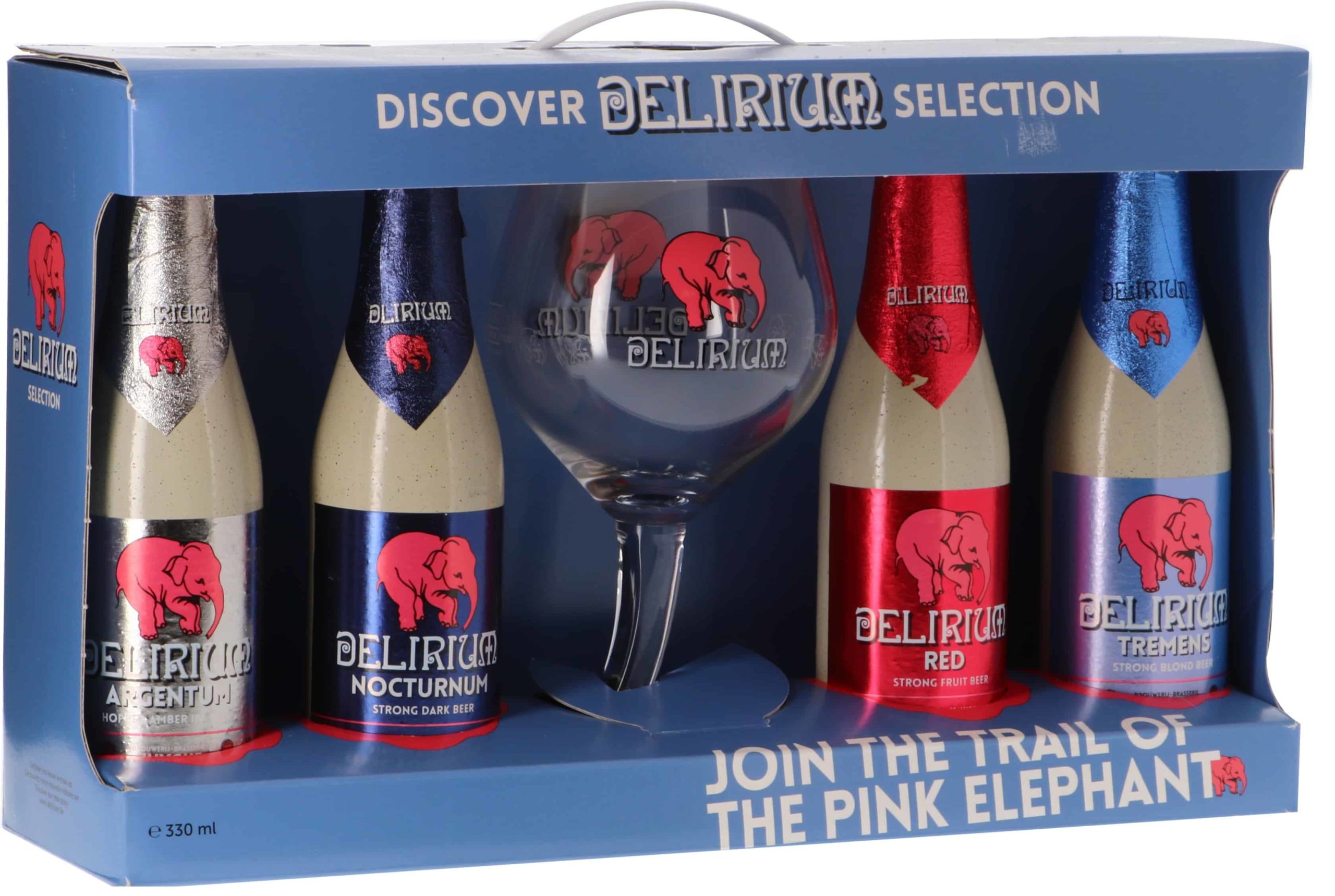 Delirium Tremens Discovery Gift Pack Bottles and Glass