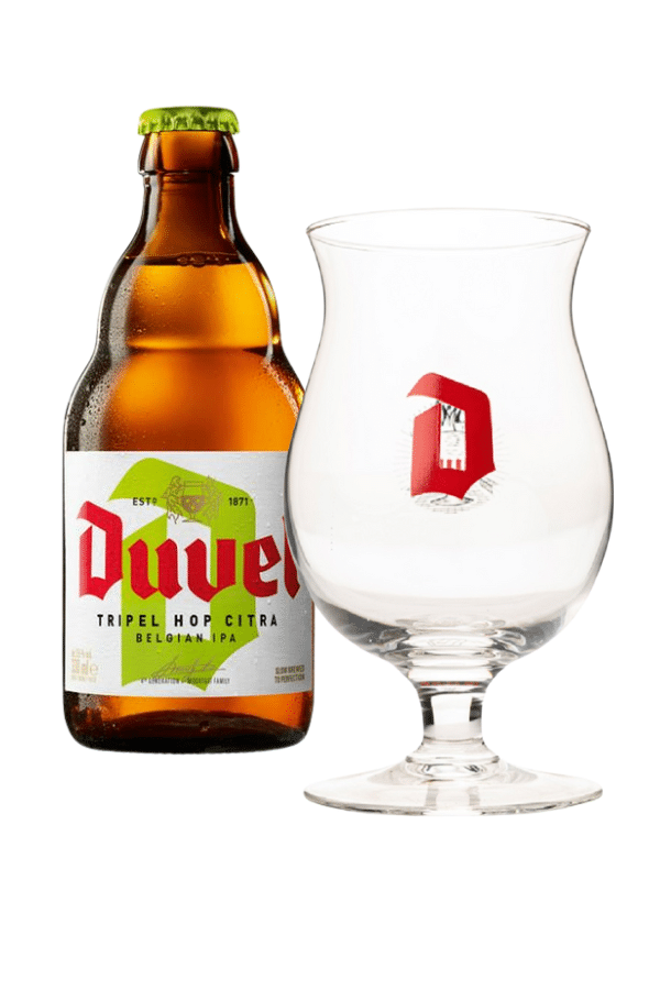Duvel Tripel Hop Citra and beer glass