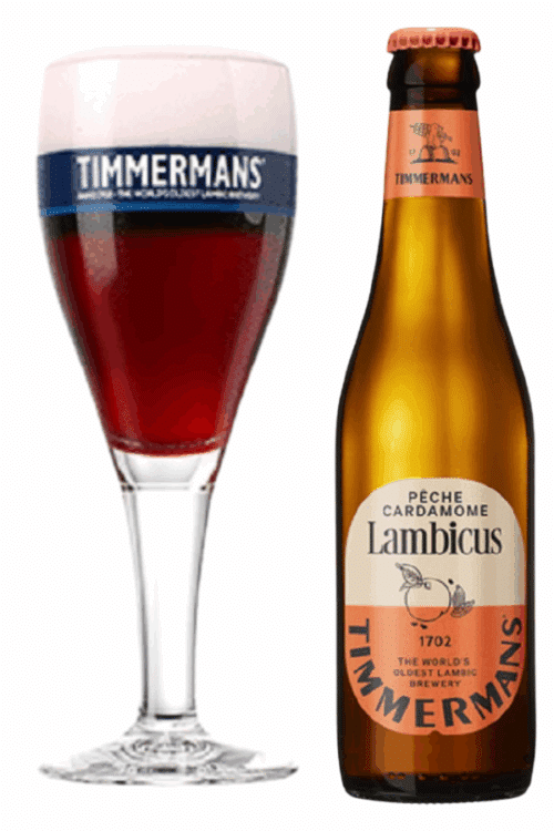 Peche Cardamom Beer and Glass