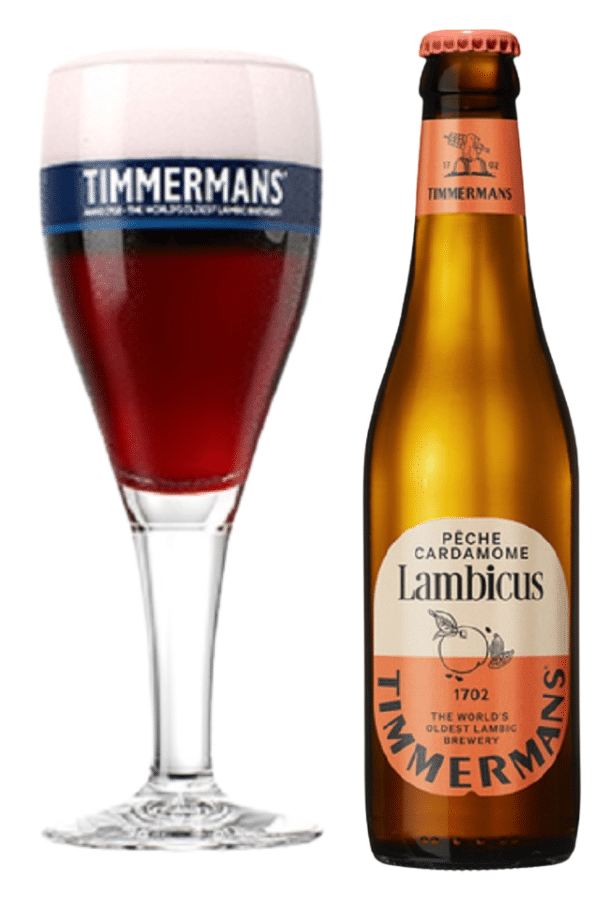 Peche Cardamom Beer and Glass
